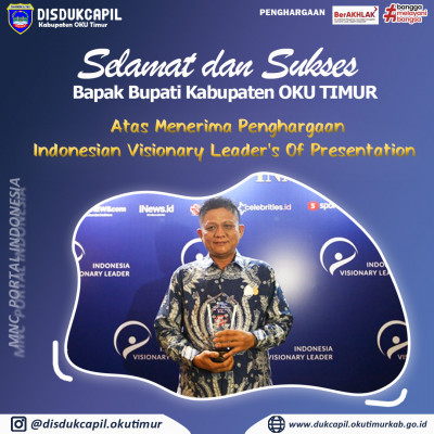 ENOS DAPAT PENGHARGAAN INDONESIA VISIONARY LEADER'S PRESENTATION TAHUN 2022